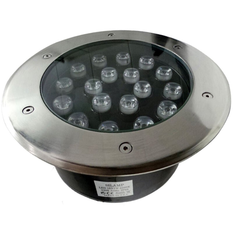foto del prodotto silamp faretto led 18w 230v 18x1w calpestabile da incasso faretto led carrabileluce neutra naturale 4200k