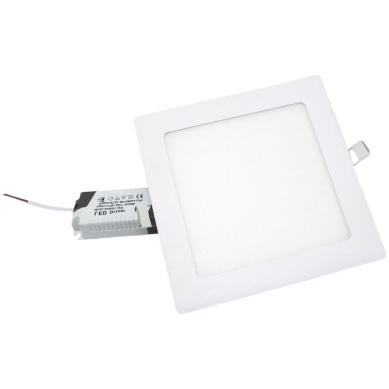 foto del prodotto silamp faretto led da incasso 12w quadrato slim bordo bianco lato 168mm f.i.153 160mmluce fredda 6400k