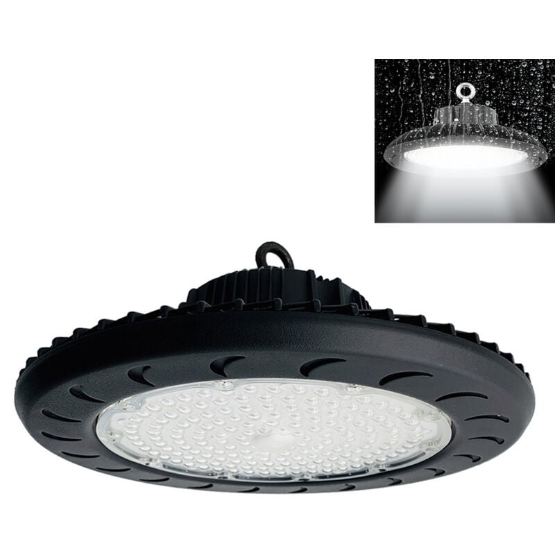 foto del prodotto silamp faro led industriale capannoni 200w disco rotondo ufo ip65 220vluce fredda 6400k