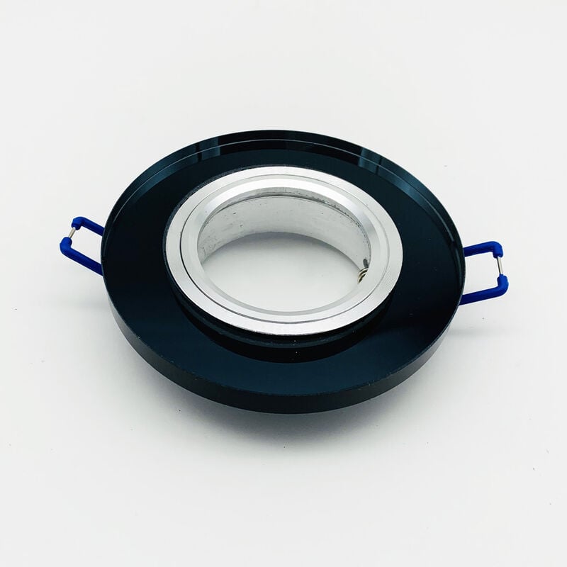 foto del prodotto silamp ghiera porta faretto gu10 per cartongesso in vetro a specchio scuro