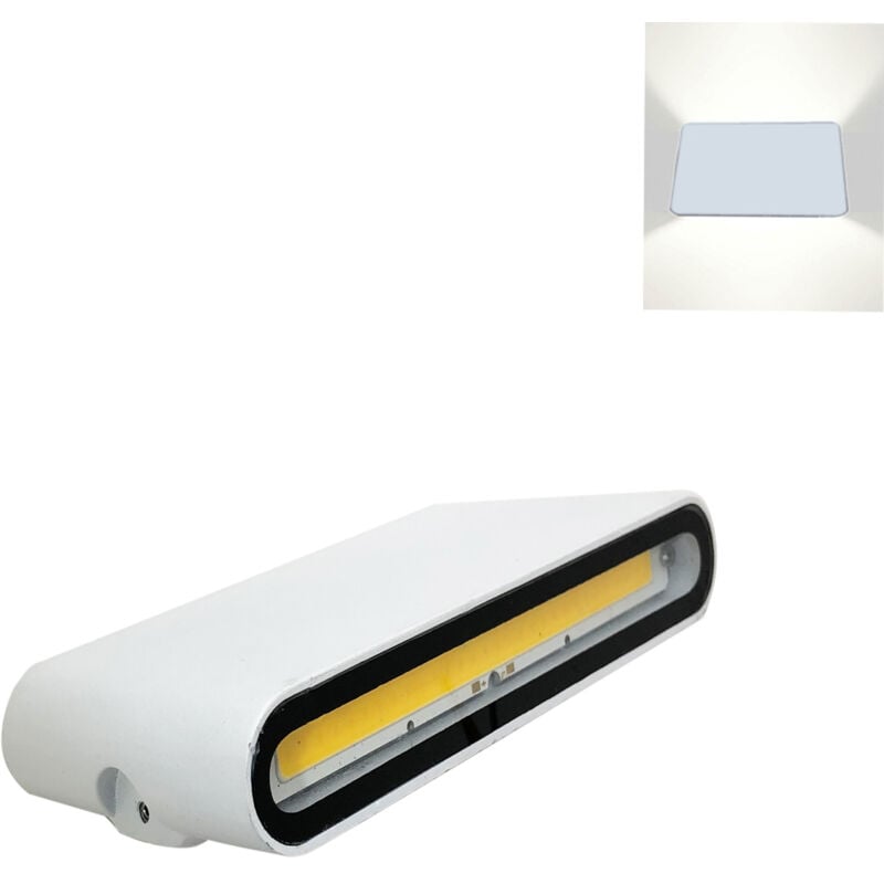 foto del prodotto silamp lampada applique led cob da parete 220v 12w bianco doppio luce ip 65 da esternoluce neutra naturale 4200k