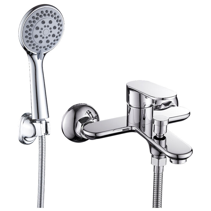 foto del prodotto silamp miscelatore per vasca completo di tubo metallico, soffione cromato t004 3