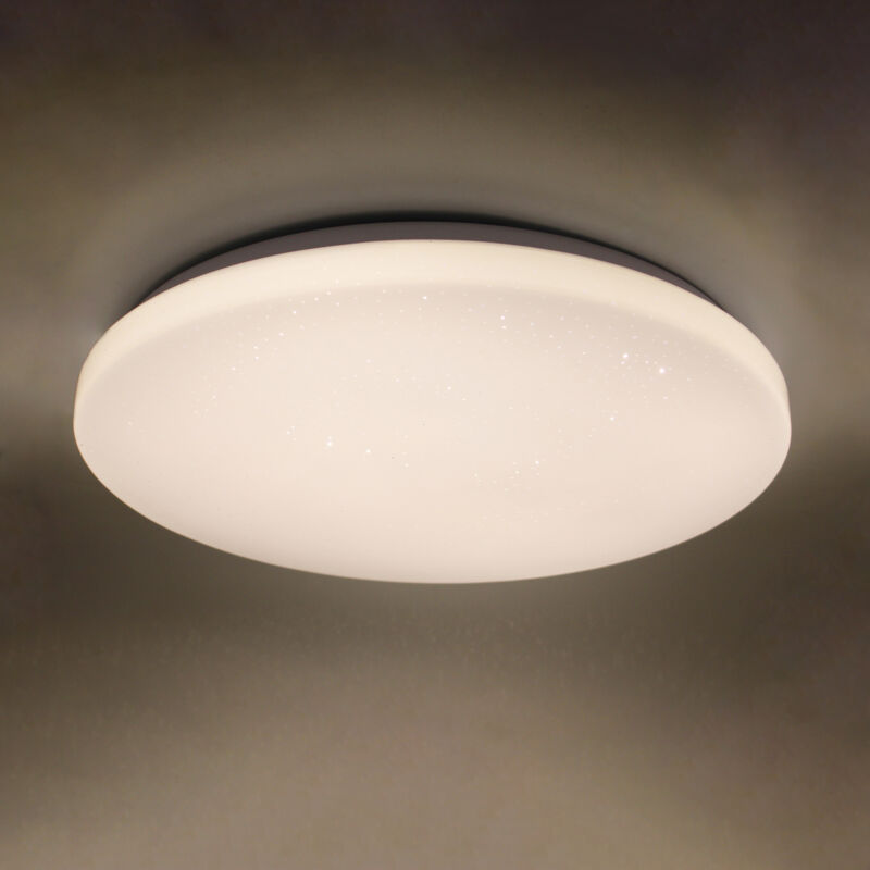 foto del prodotto silamp plafoniera led 48w a parete soffitto rotonda effetto stellato diametro 480mmluce neutra naturale 4200k