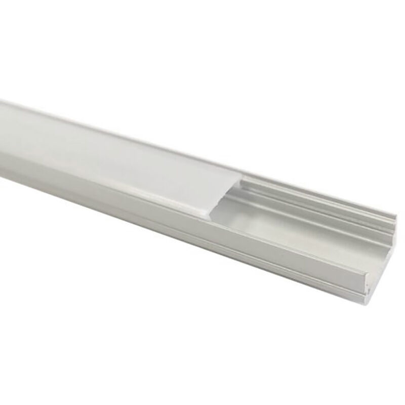 foto del prodotto silamp profilo alluminio piatto con inserti 2m per striscia led barra 6 2m minimo 5pz