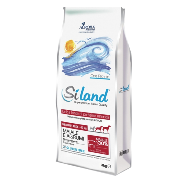 foto del prodotto siland adult medium large maiale e agrumi 3 kg crocchette monoproteiche cane 1 ordine scegli lo sconto bzr5 bzr20 200 punti fedelt 