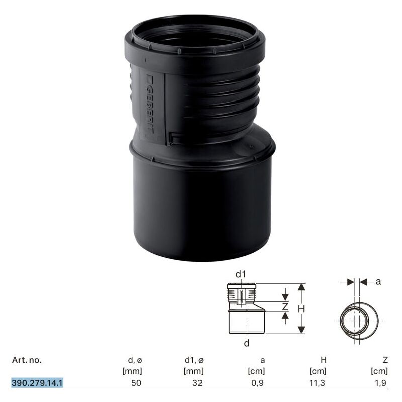 foto del prodotto silent pp riduzione eccentrica gtr 50x32 mm 390.279.14.1