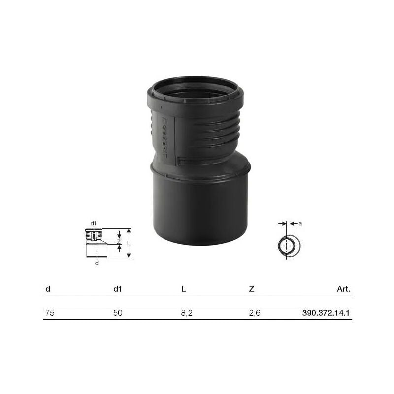 foto del prodotto silent pp riduzione eccentrica gtr 75x50mm 390.372.14.1