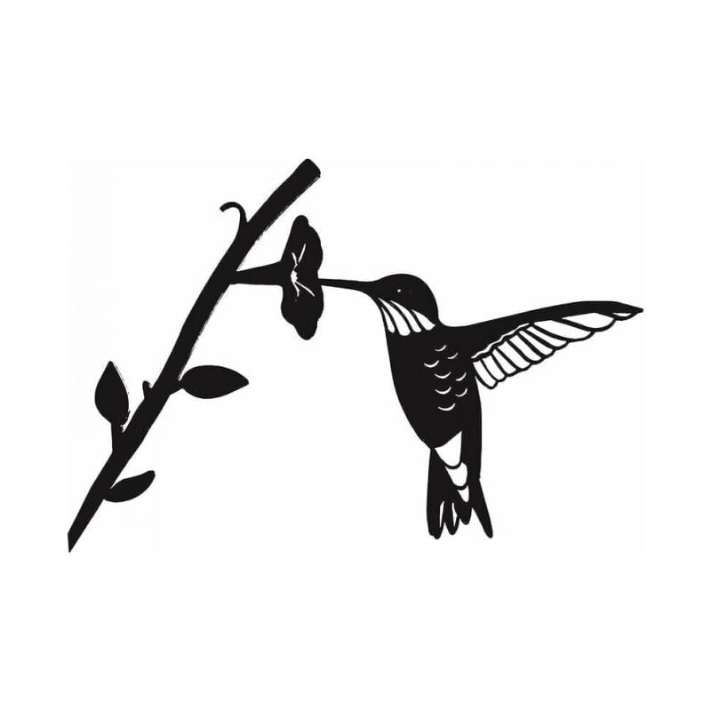 foto del prodotto silhouette di uccello in metallo silhouette di uccello in ferro battuto nero uccelli sul ramo, art deco per il patio esterno del giardino di casa