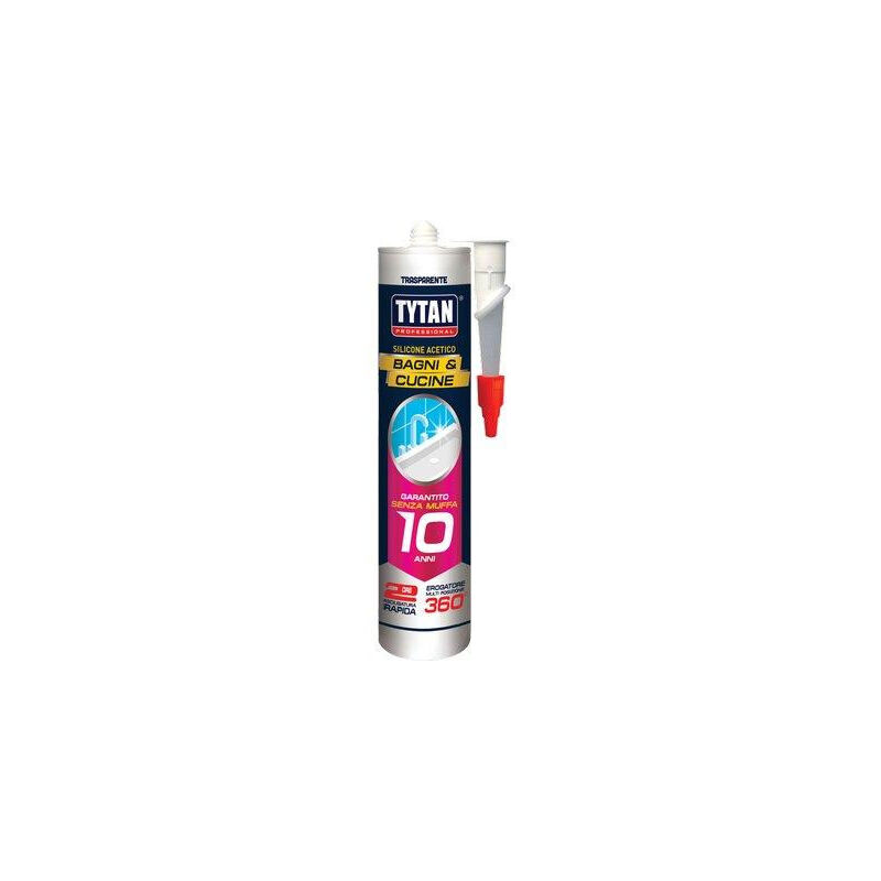 foto del prodotto silicone acetico bagni e cucine tytan trasparente rapido ml 280