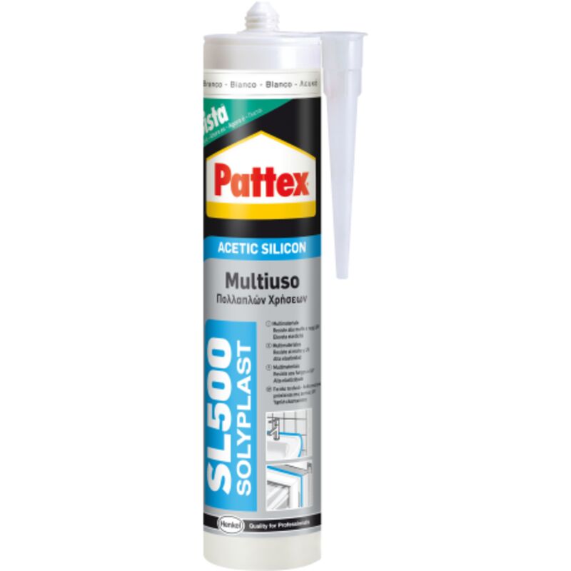 foto del prodotto silicone acetico sl500 nero 300 ml antimuffa metallo alluminio pattex