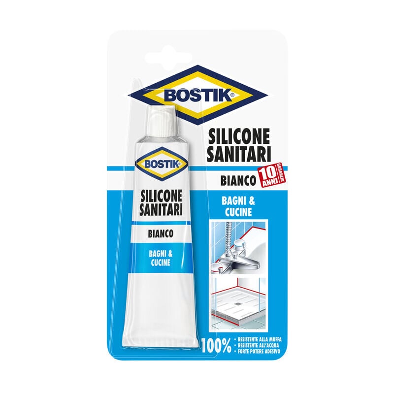 foto del prodotto silicone bianco ml.60. prezzo per 1 pezzo. bostik