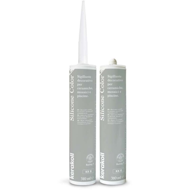 foto del prodotto silicone color kk6 310ml sigillante siliconico grigio impermeabile e resistente uv kerakoll