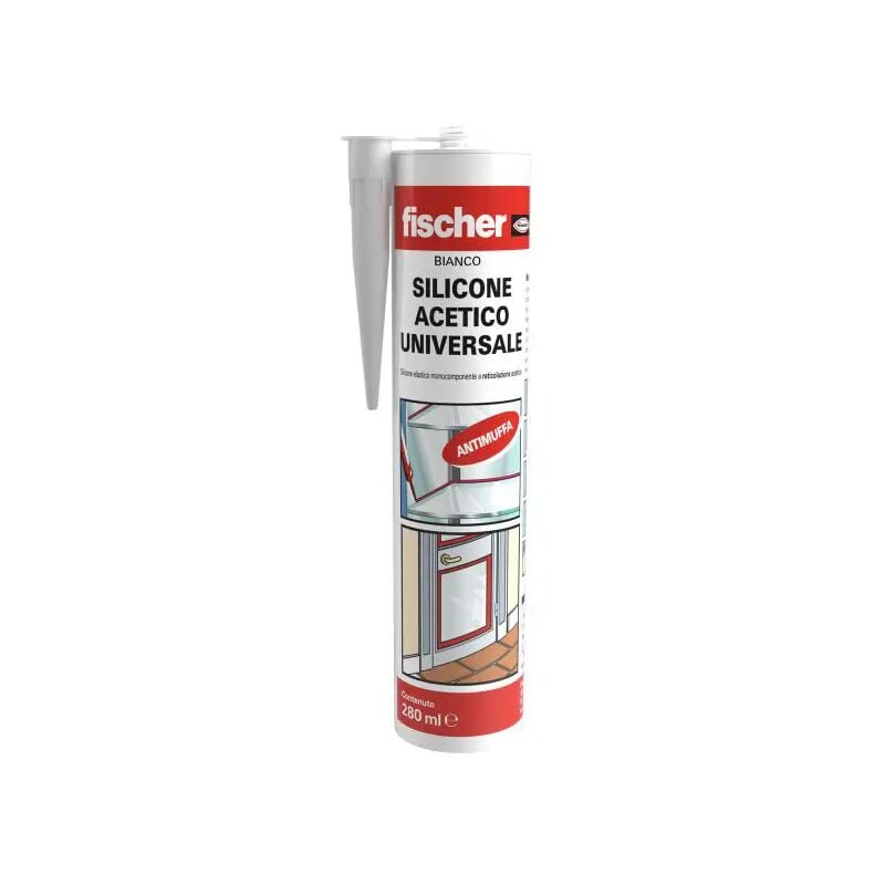 foto del prodotto silicone multiuso bianco a base acetica bianco 280ml fischer