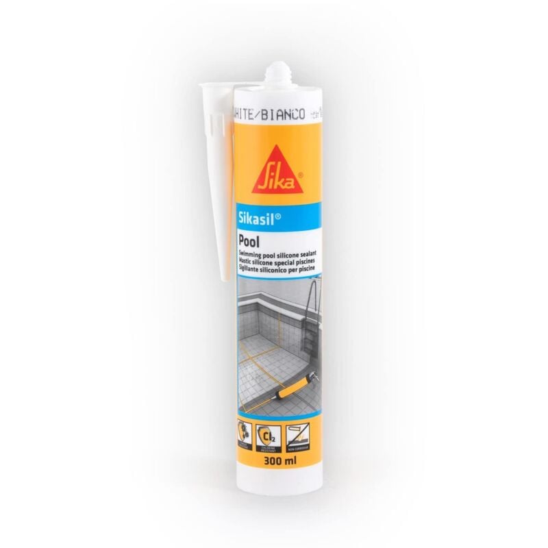 foto del prodotto silicone sika sil pool bianco cartuccia 300 ml