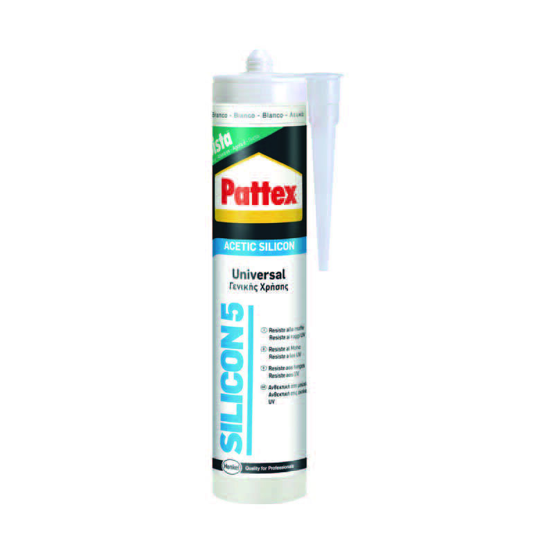 foto del prodotto silicone sista silicon 5 acetico bianco ml.280 pattex