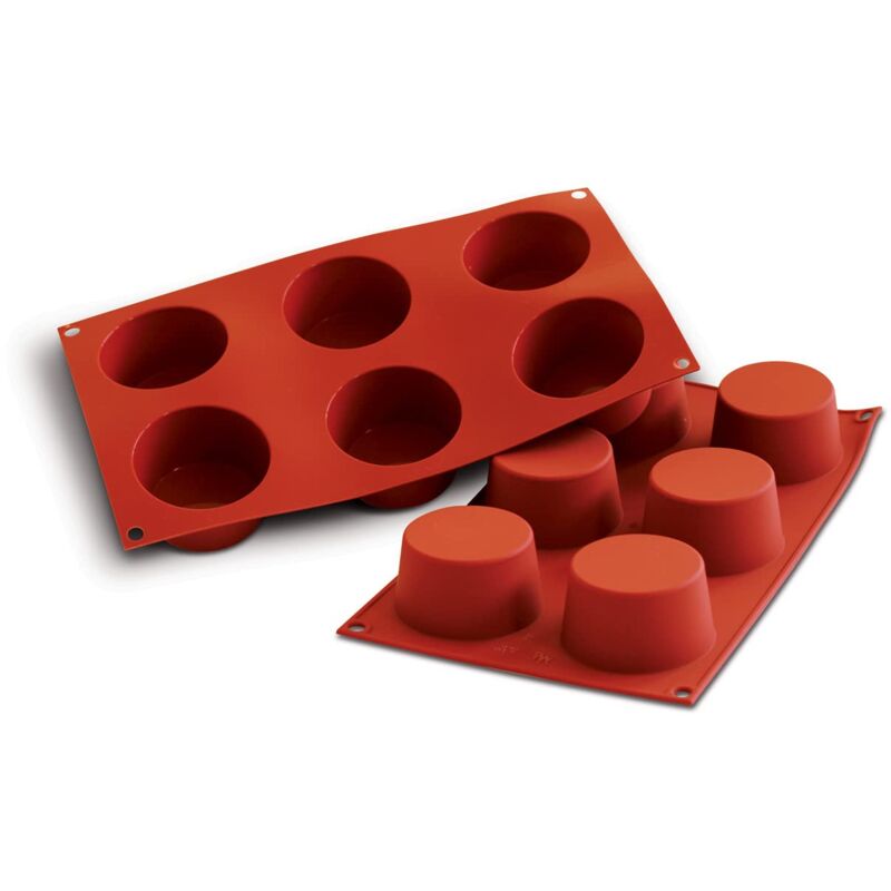 foto del prodotto silikomart sf 102 stampo forma muffin medio silicone rosso mattone, rouge brique, 33 x 17.600000000000001 x 1.7000000000000002 cm