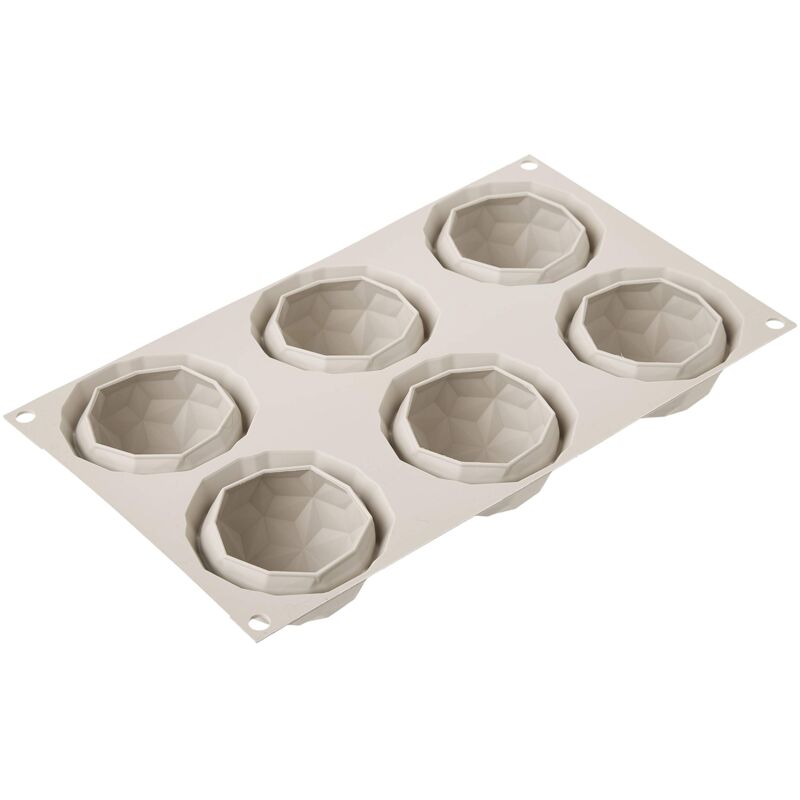 foto del prodotto silikomart stampo in silicone per monoporzioni mini gemma, antiaderente, confezione da 10 stampi per dolci, 68 h 42 mm volume 6 x 110 ml tot.