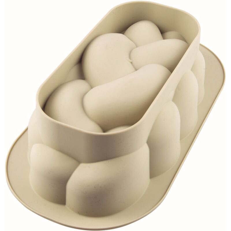 foto del prodotto silikomart treccia stampo in silicone 288x156 h 83 mm, 2100 milliliters, grigio
