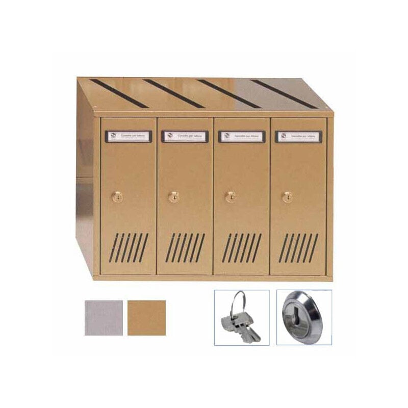 foto del prodotto silmec casellario verticale a 4 posti in acciaio silver 31 704