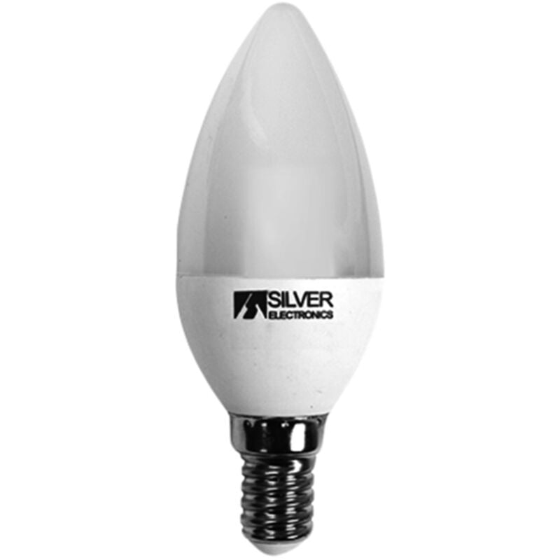 foto del prodotto silver lampadina decorativa a led candela elettronica 6w 65w e14 5000k 550 lm luce extra calda a 