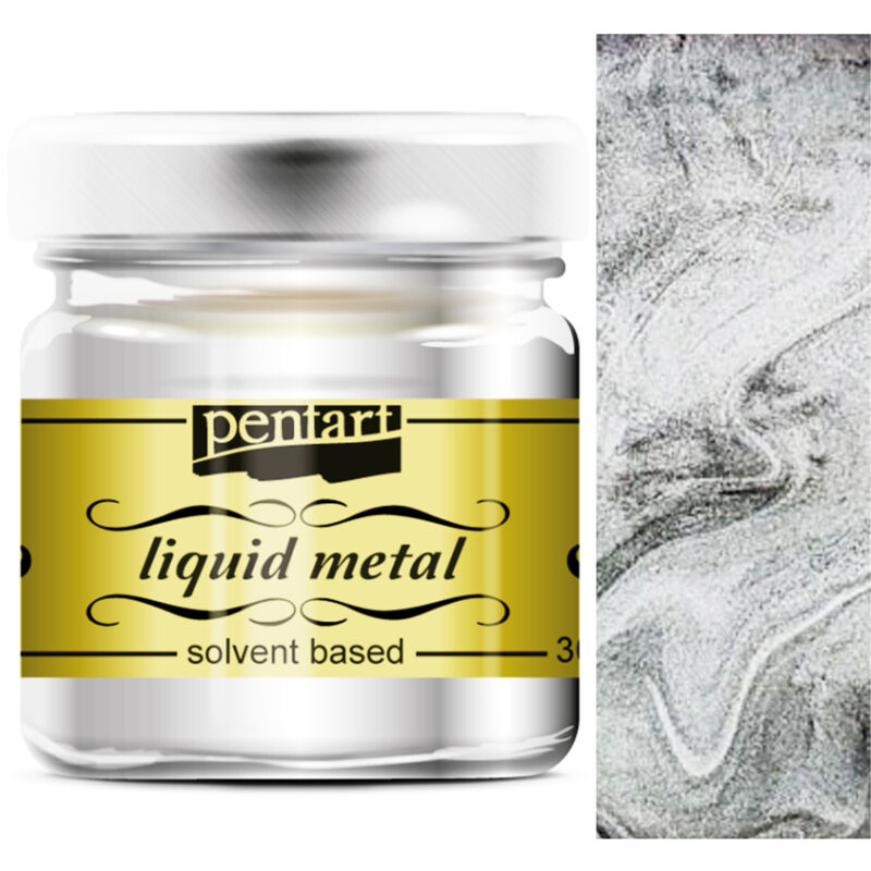 foto del prodotto silver pentart vernice metallizzata liquida per decorazioni decoupage, 30ml