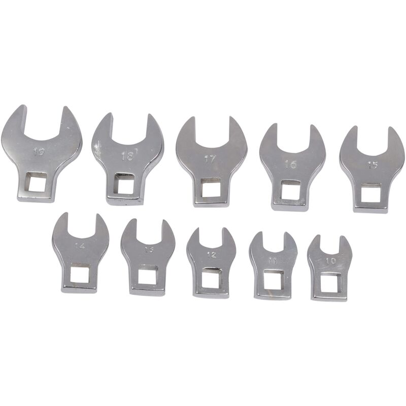 foto del prodotto silverline 111508, set di teste per chiave a zampa di gallo 10 p.zi 10 19 mm