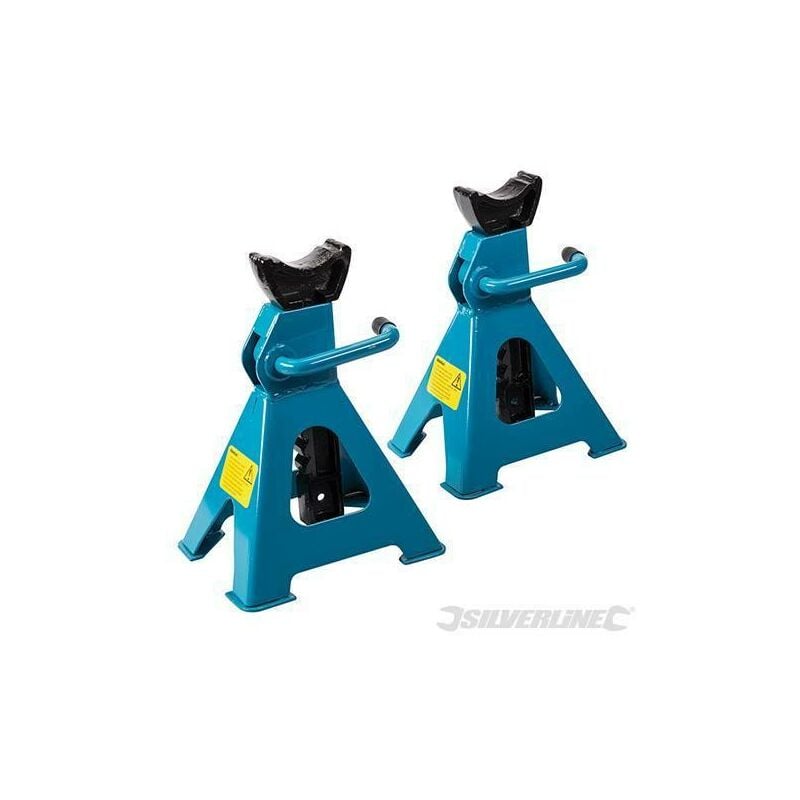 foto del prodotto silverline 2 cavalletti per auto cricchetto regolazione da 3 e 6 tonnellate 6 tonnellate