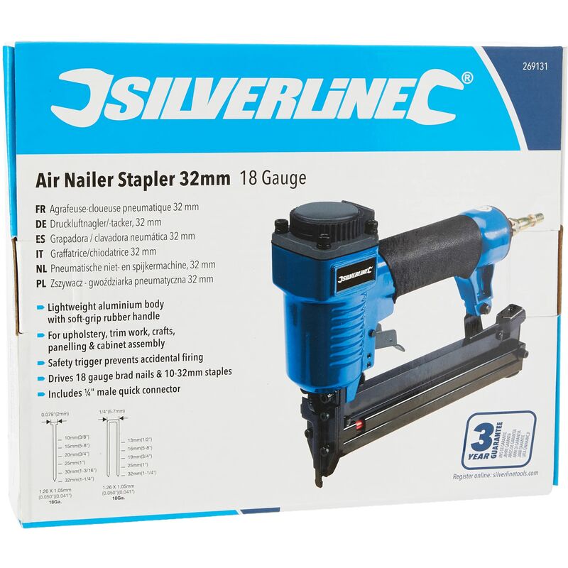 foto del prodotto silverline 269131 inchiodatrice graffatrice 32 mm