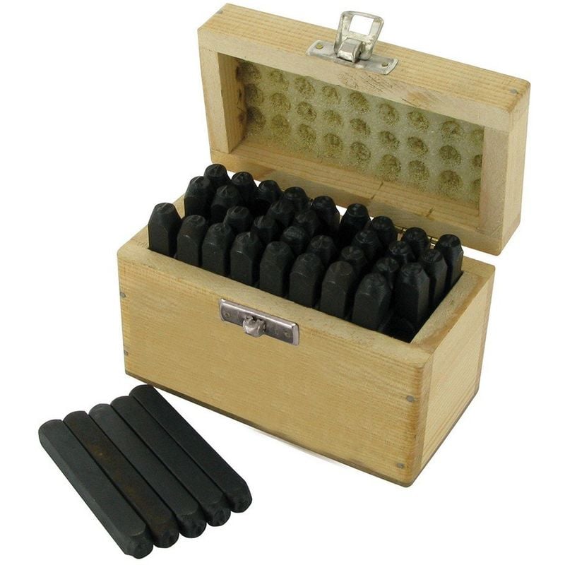 foto del prodotto silverline 273197 assortimento punzoni con lettere e numeri, 36 pezzi