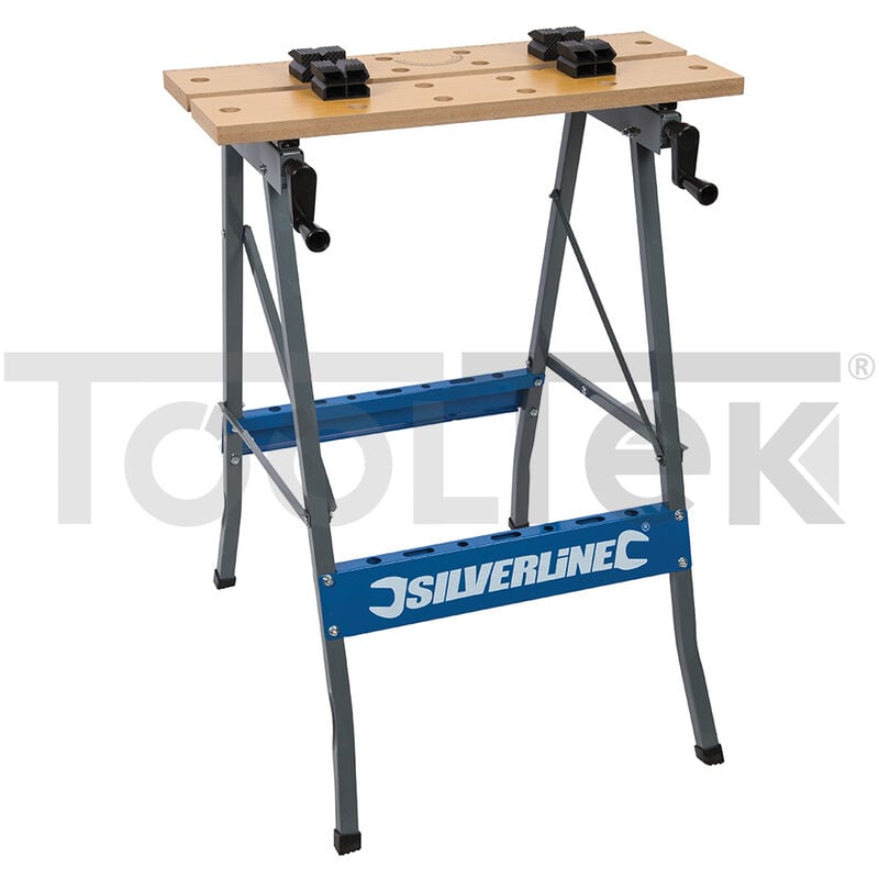 foto del prodotto silverline cavalletto banco piano lavoro pieghevole richiudibile portatile tb01