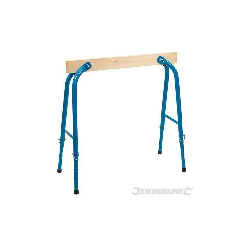 foto del prodotto silverline cavalletto supporto in legno 4 altezze regolabile pieghevole 150 kg