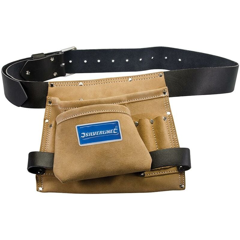 foto del prodotto silverline cintura porta utensili e porta chiodi a 8 tasche 260 x 230 mm