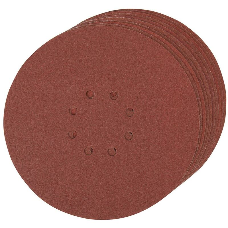 foto del prodotto silverline dischi perforati a fissaggio strappo 225 mm 10 p.zi grana 120