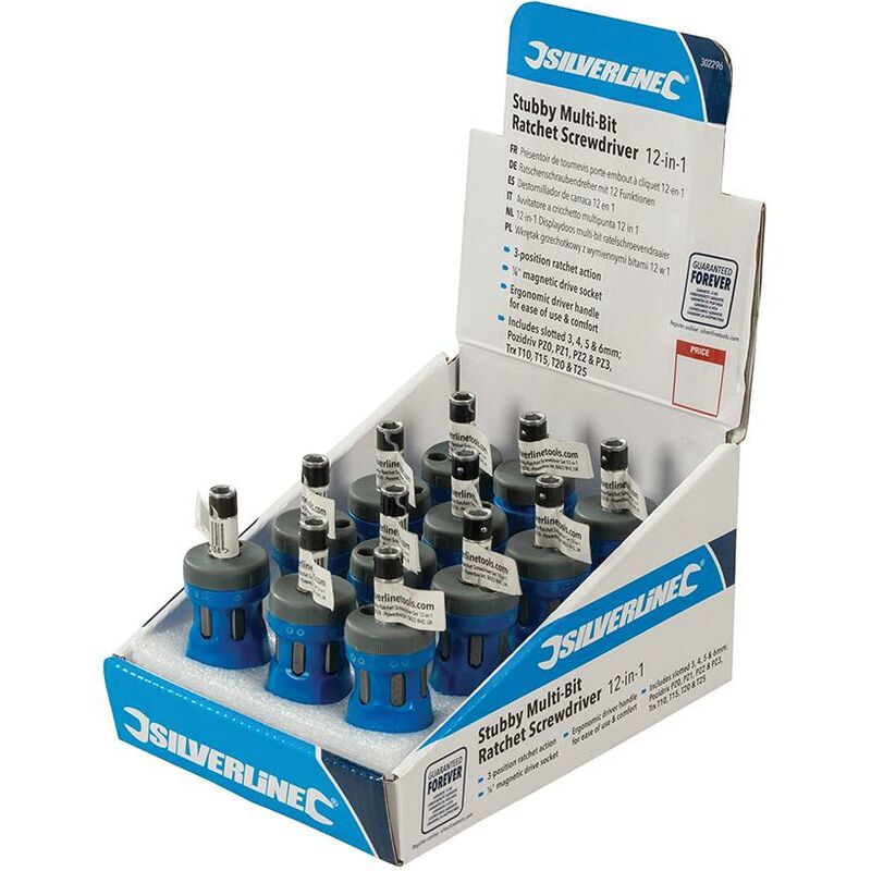 foto del prodotto silverline espositore di avvitatori a cricchetto multipunta 12 in 1 12 p.zi 12 p.zi