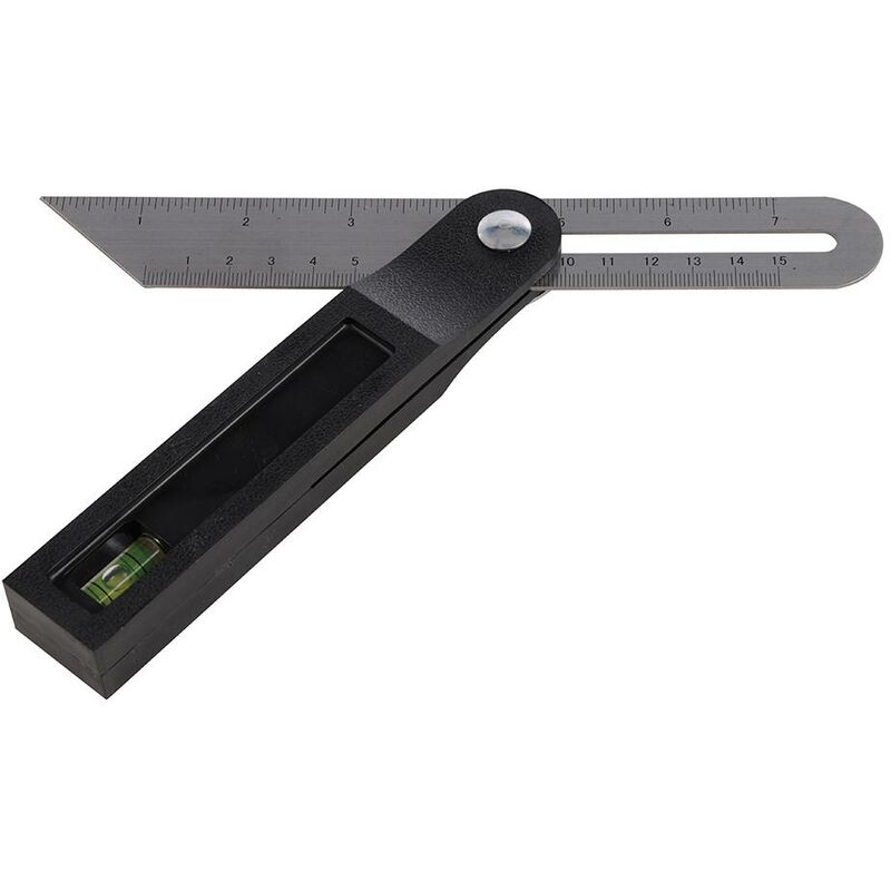 foto del prodotto silverline falsa squadra scorrevole con livella a bolla d aria 200 mm
