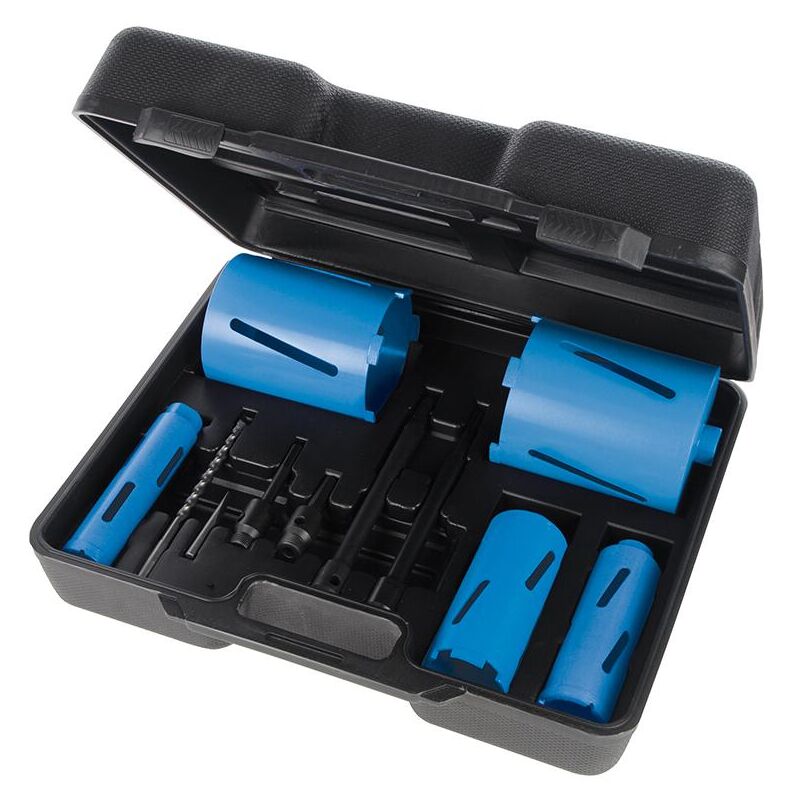 foto del prodotto silverline kit di 5 corone diamantate per trapano 11 p.zi 38, 52, 65, 117 e 127 mm