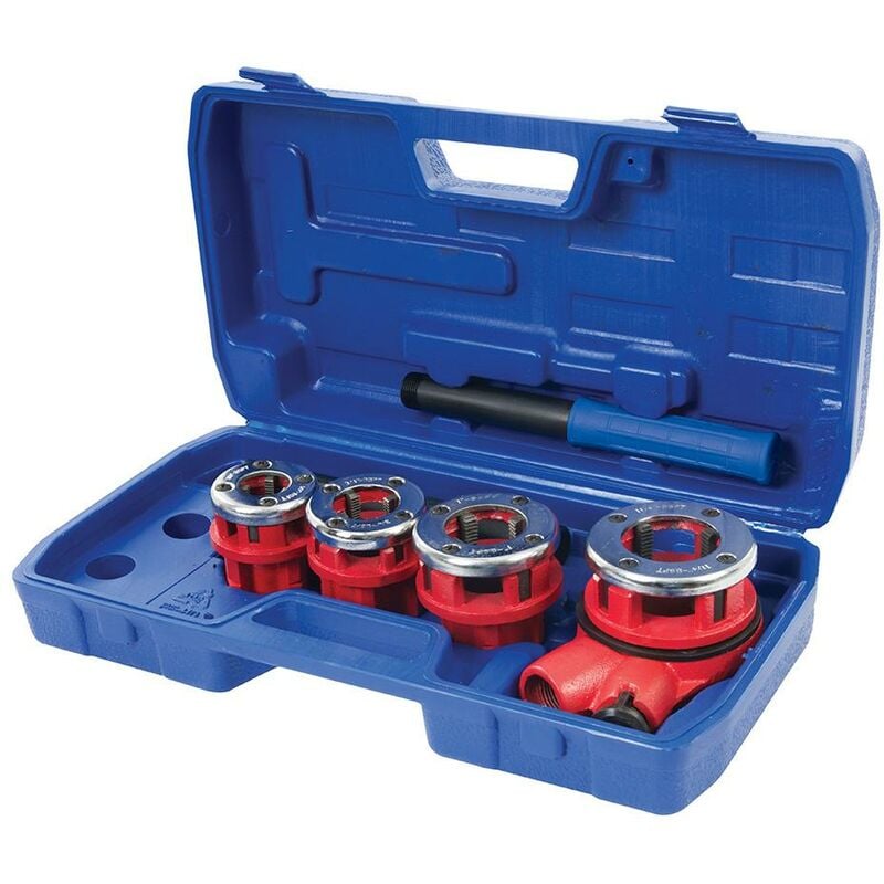 foto del prodotto silverline kit di filiere per tubi 5 p.zi 1 2, 3 4, 1 e 1 1 4 bspt