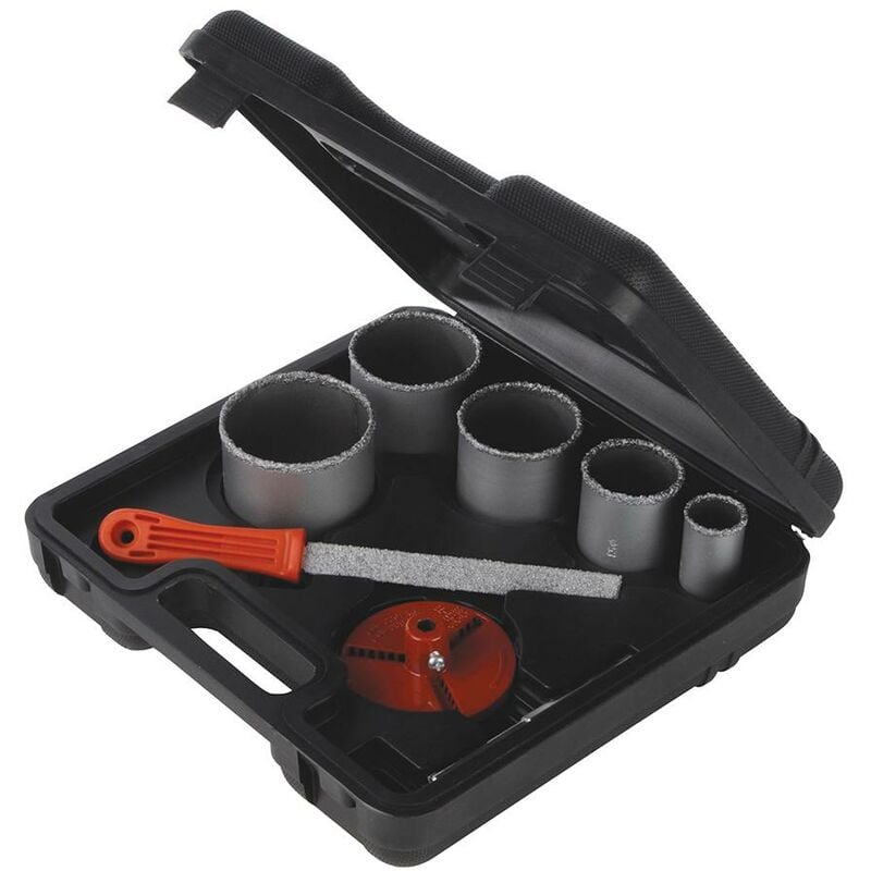 foto del prodotto silverline kit di seghe a tazza a grana di tungsteno 8 p.zi 33 83 mm