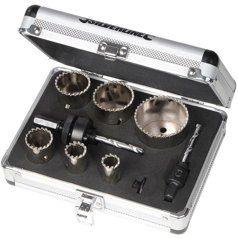foto del prodotto silverline kit seghe a tazza diamantate 11 p.zi 19 57 mm