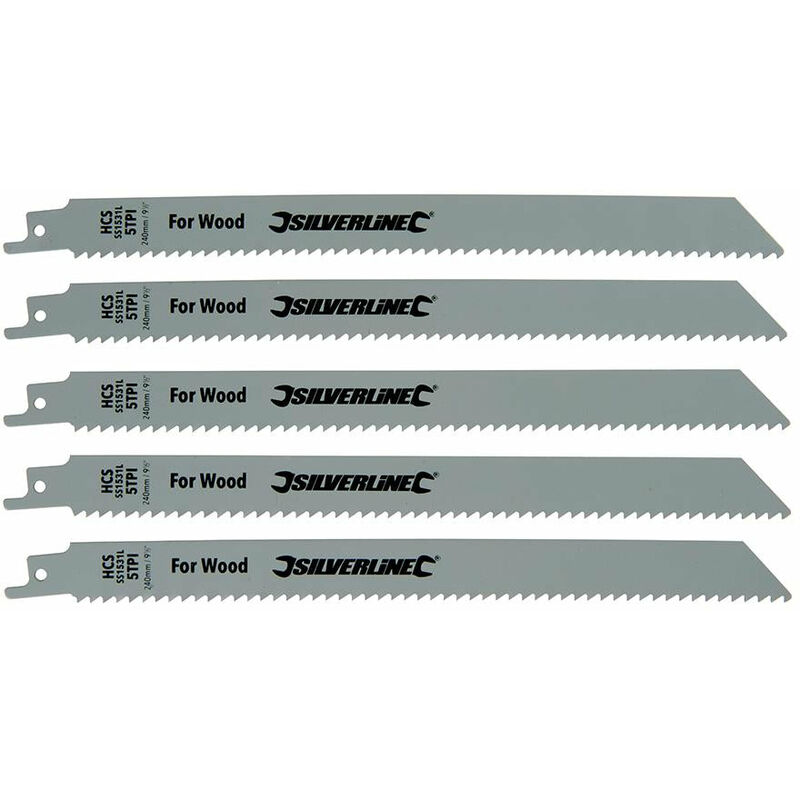 foto del prodotto silverline - lame in acciaio per sega a gattuccio per tagliare legno alberi pallet 5pz