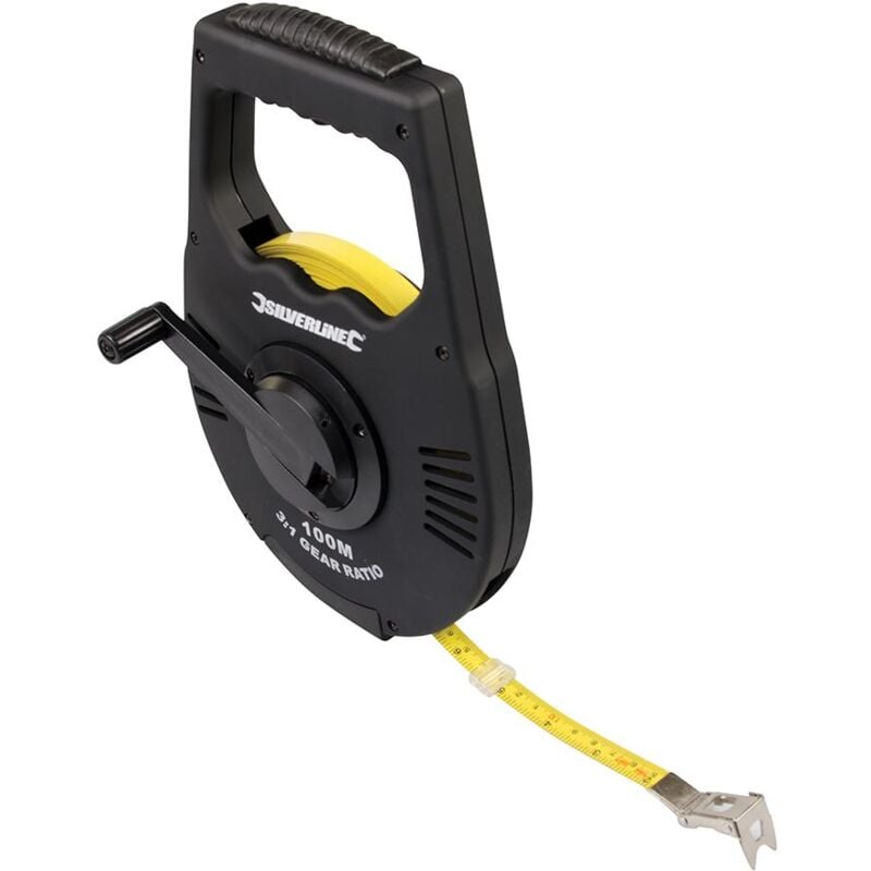 foto del prodotto silverline rotella metrica a manovella 100 m x 12 mm
