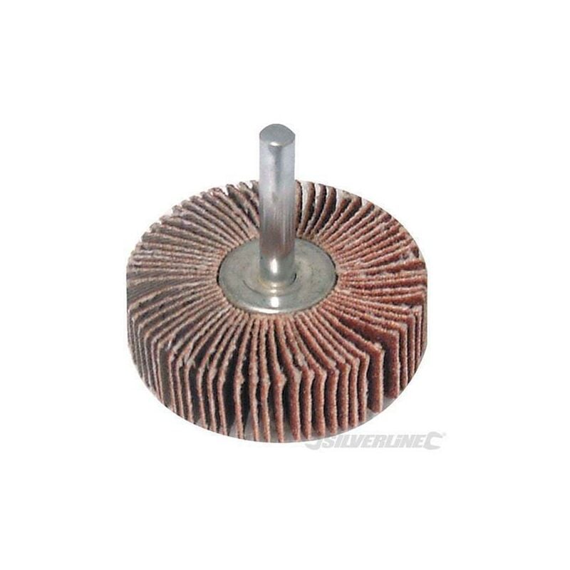 foto del prodotto silverline ruota lamellare adatta per l uso con trapani e smerigliatrici in diverse misure per sverniciare 50mm grana 40