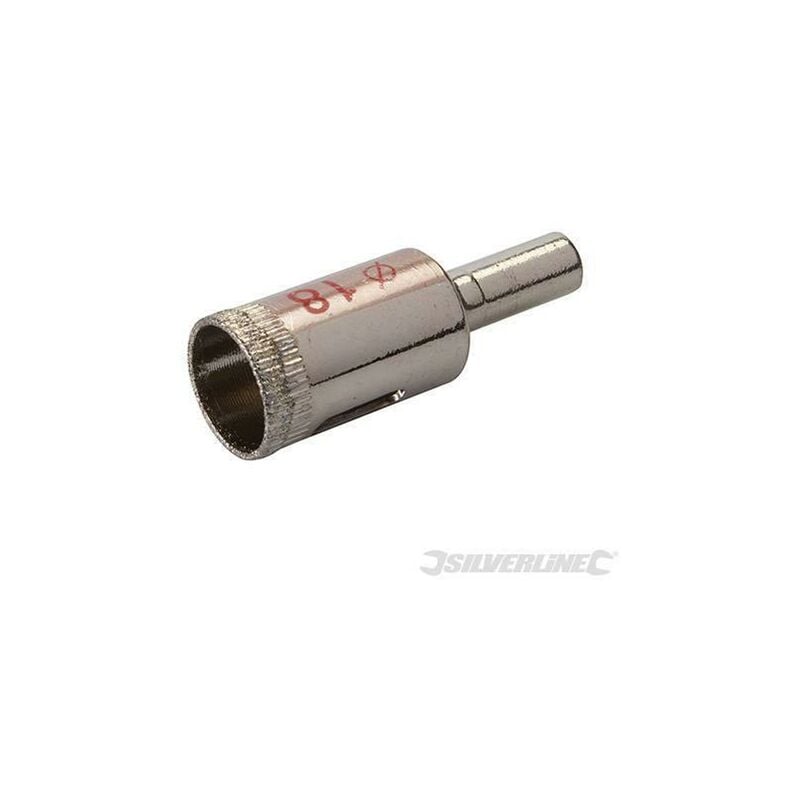 foto del prodotto silverline sega a tazza diamantata per forare piastrelle , vetro, marmo, ardesia e gres porcellanato varie mis. 18 mm
