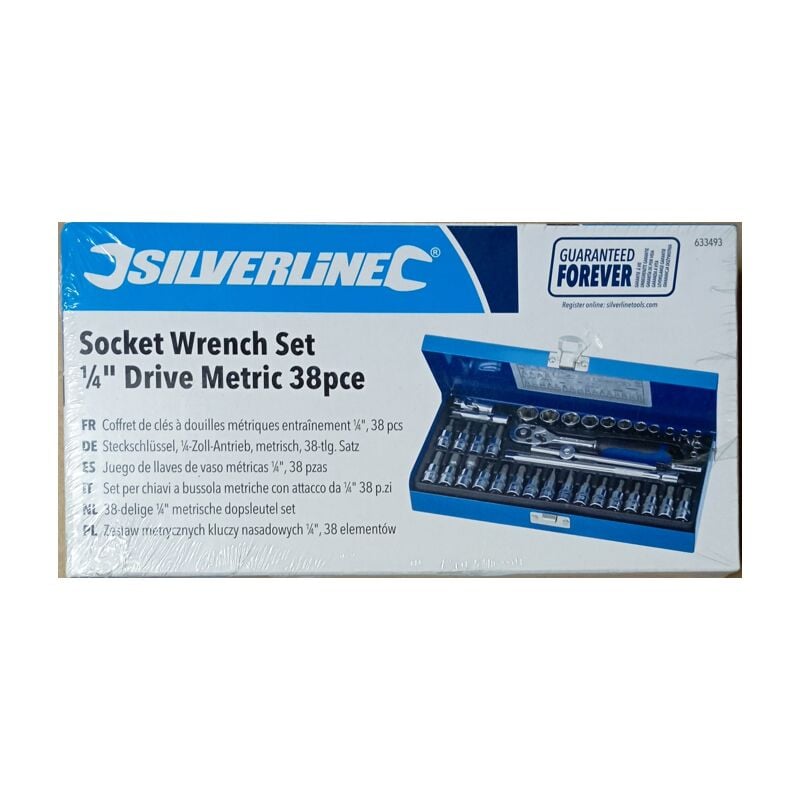 foto del prodotto silverline set chiavi a bussola 1 4 cricchetto 38 pezzi valigetta meccanica