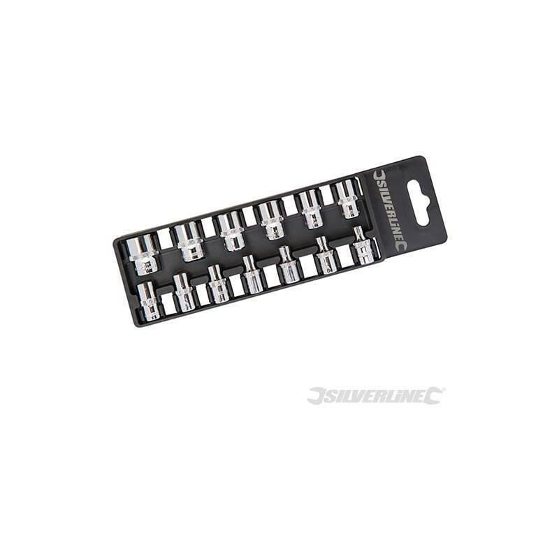 foto del prodotto silverline set chiavi a bussola 13 pezzi 1 4 misure 4 14mm in acciaio prezzo