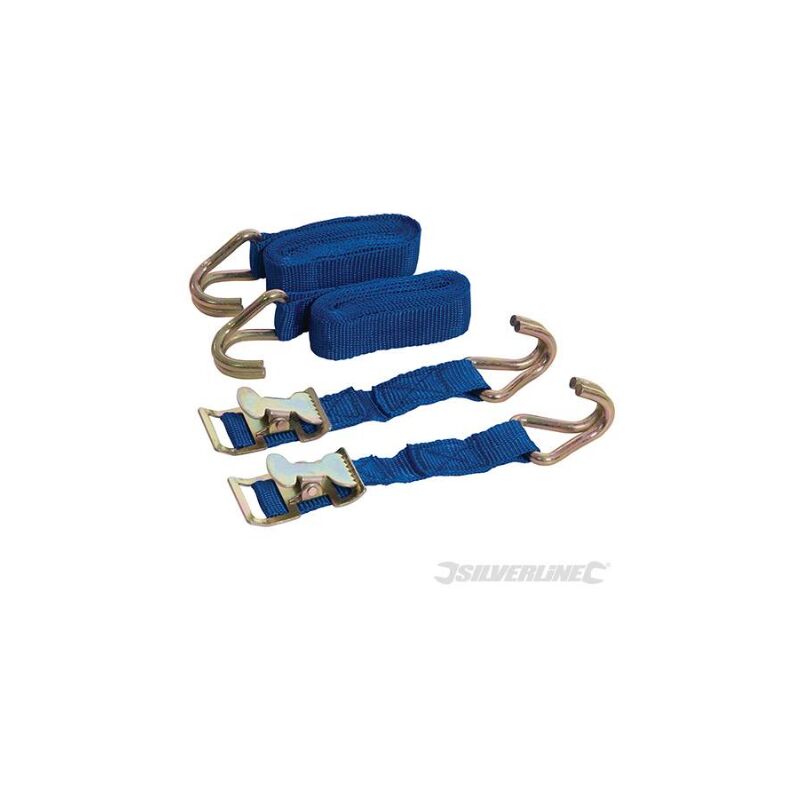 foto del prodotto silverline set di cinghie a blocco facile 2 p.zi in poliestere con fibbia zincata