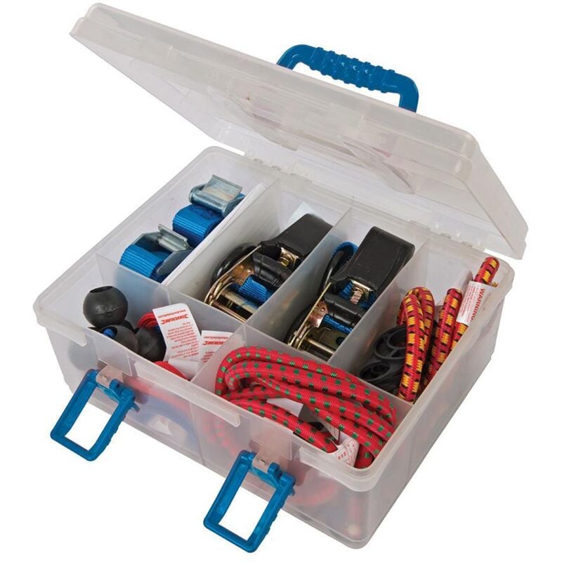 foto del prodotto silverline - set di cinghie a tenuta ed elastiche 16 p.zi con custodia resistente