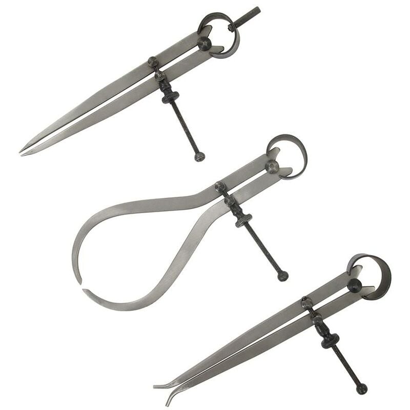 foto del prodotto silverline set di compassi di calibro e spessore 3 p.zi 3 p.zi