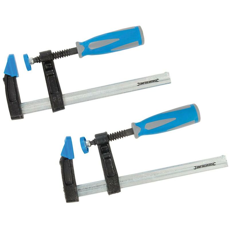 foto del prodotto silverline set di morsetti a f 2 p.zi 150 x 50 mm