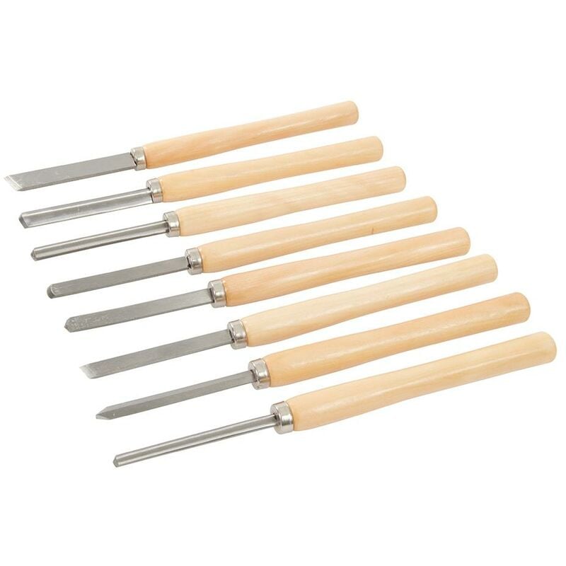 foto del prodotto silverline set di scalpelli per tornire il legno 8 p.zi 8 p.zi